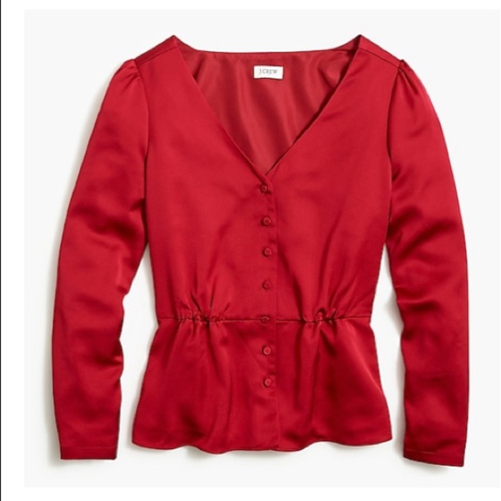 NWOT Jcrew Satin Peplum Top